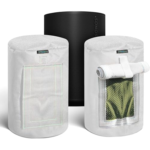 Custom 600D Cover for Sonos Era 100 – Weatherproof with SoundFlap (Black/White)