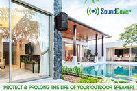 Pair of 600D U-Bracket Speaker Covers with SoundFlap – Black, S/Compact/M/L