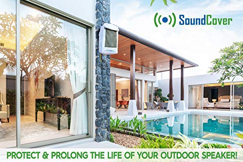 Pair of 600D U-Bracket Speaker Covers with SoundFlap – White, S/Compact/M/L