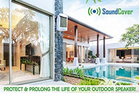 Pair of 600D U-Bracket Speaker Covers with SoundFlap – White, S/Compact/M/L