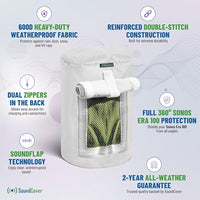 Custom 600D Cover for Sonos Era 100 – Weatherproof with SoundFlap (Black/White)