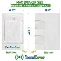 Pair of 600D U-Bracket Speaker Covers with SoundFlap – White, S/Compact/M/L
