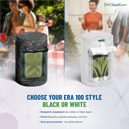 Custom 600D Cover for Sonos Era 100 – Weatherproof with SoundFlap (Black/White)