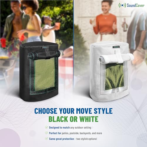 Custom 600D Cover for Sonos Move – Weatherproof with SoundFlap (Black/White)