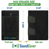Pair of 600D U-Bracket Speaker Covers with SoundFlap – Black, S/Compact/M/L