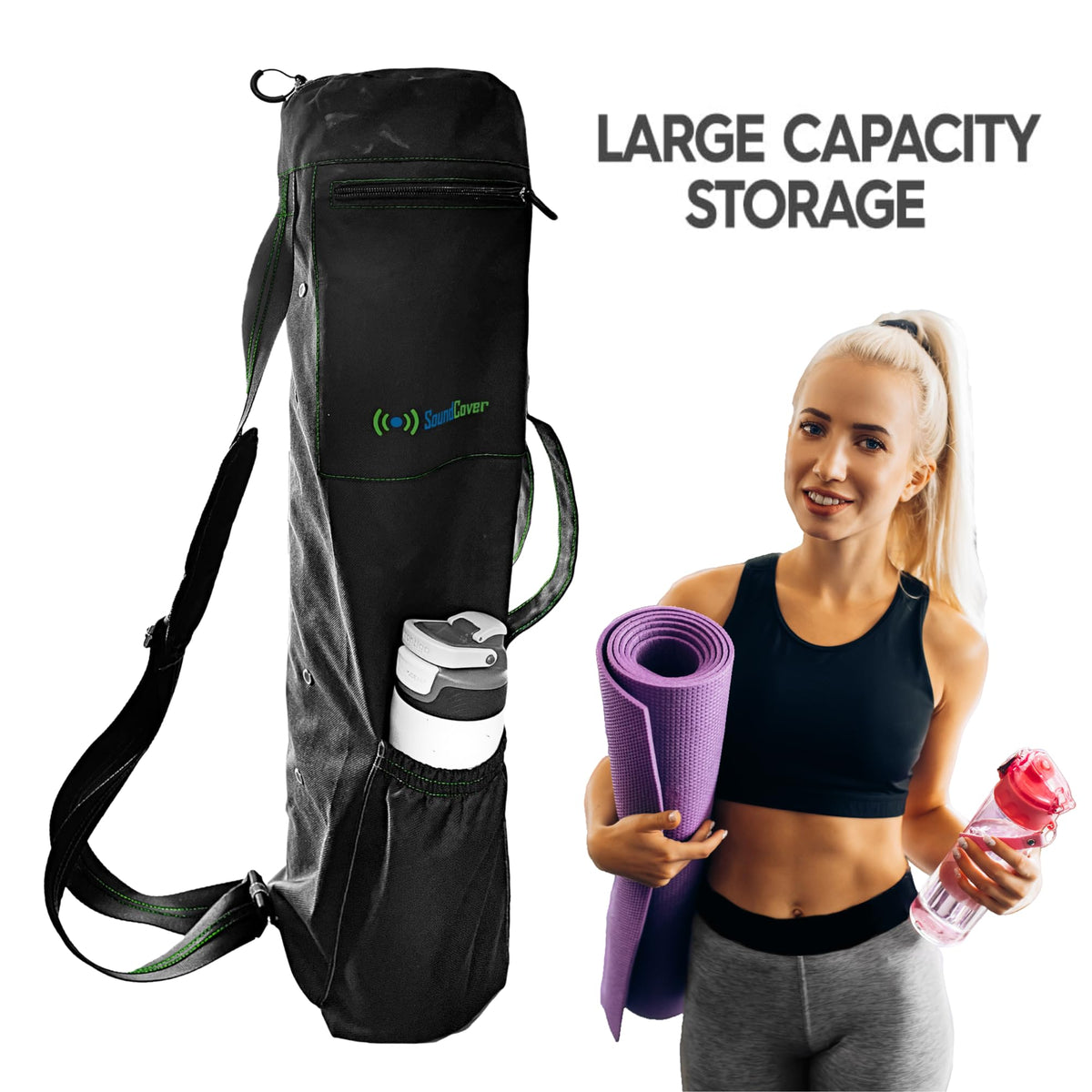 Rugged Outdoor Yoga Mat Bag – Full-Zip, 600D Waterproof Design