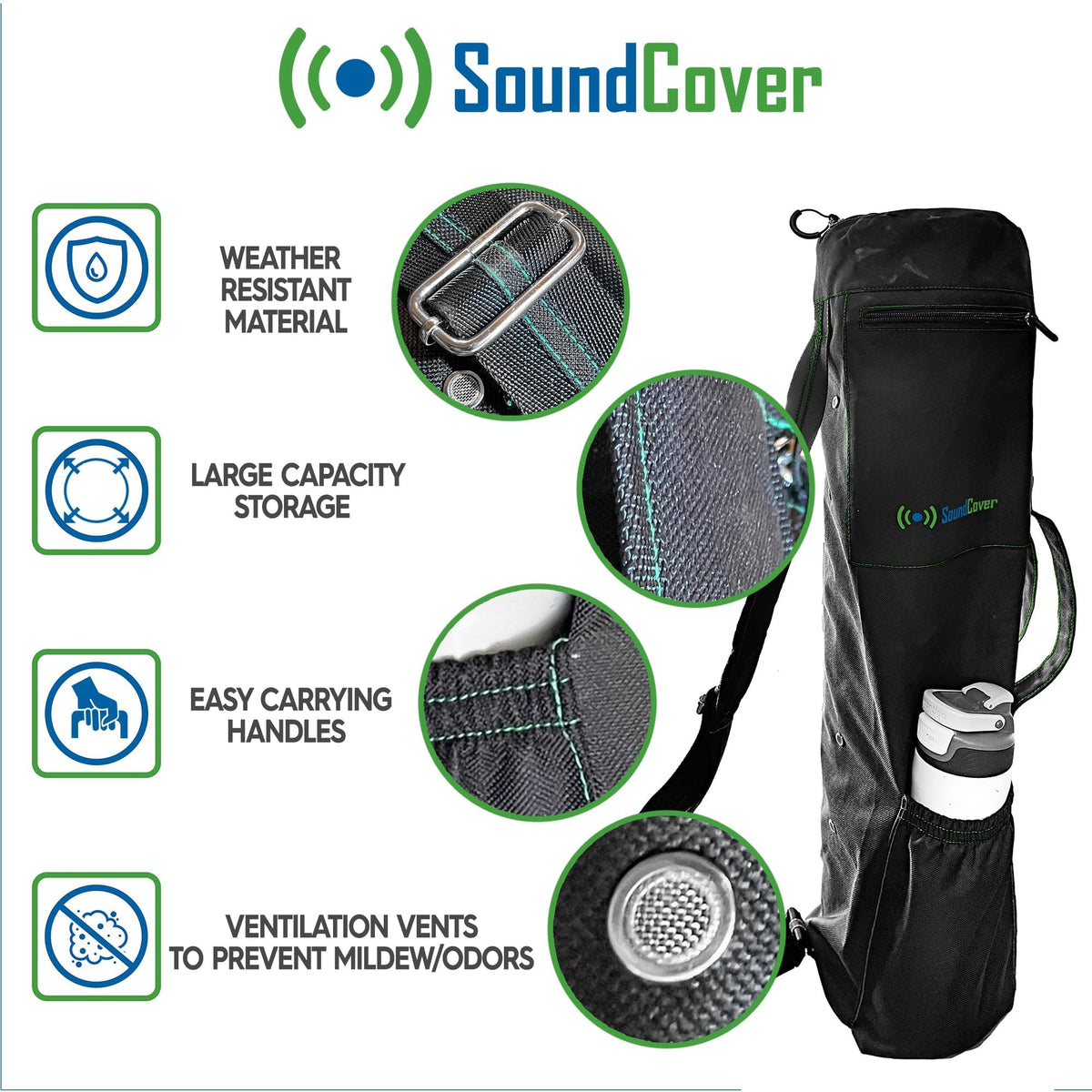 Rugged Outdoor Yoga Mat Bag – Full-Zip, 600D Waterproof Design