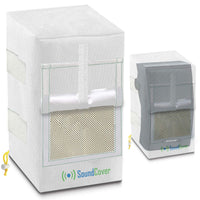 Pair of 600D U-Bracket Speaker Covers with SoundFlap – White, S/Compact/M/L