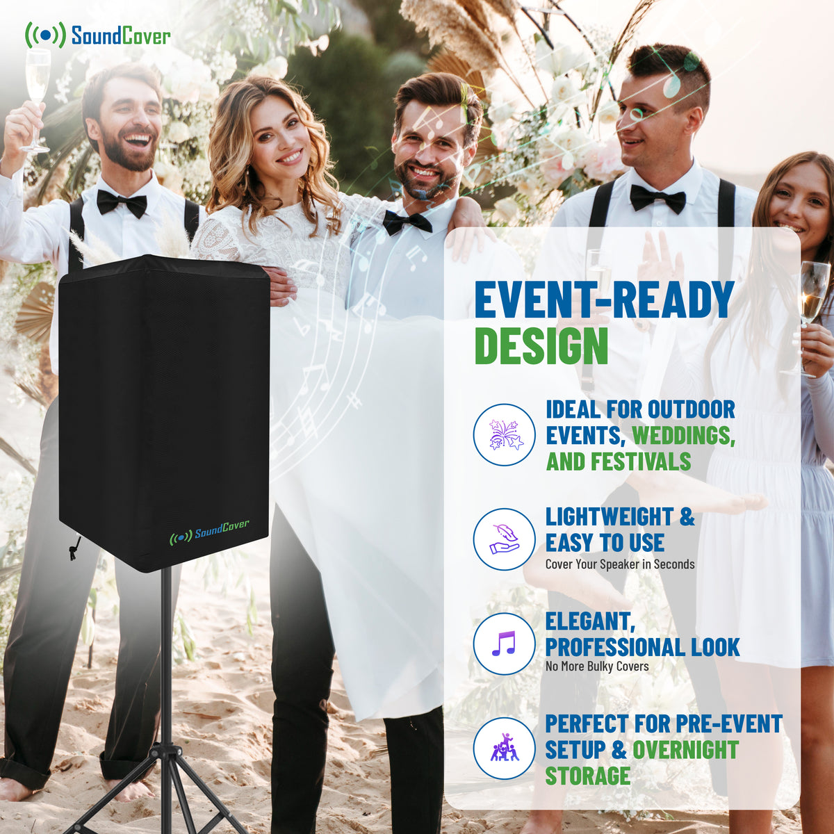 420D Over-The-Top PA/DJ Speaker Covers – UV50 Protection (4 Sizes)