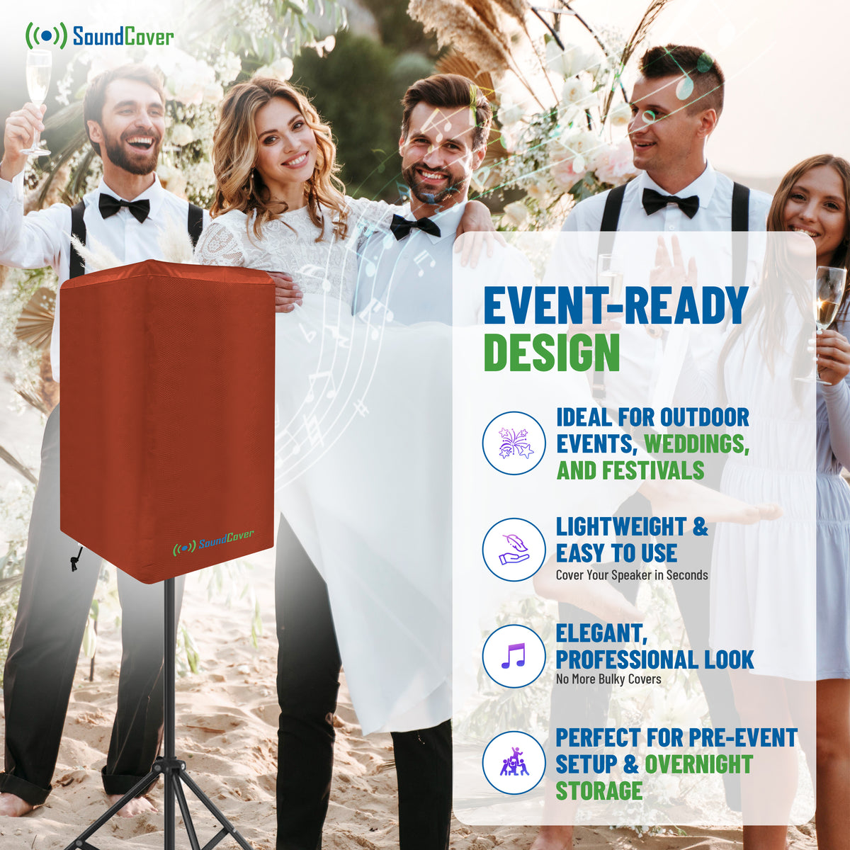 Brown 420D Over-The-Top PA/DJ Speaker Covers – UV50 Protection (4 Sizes)