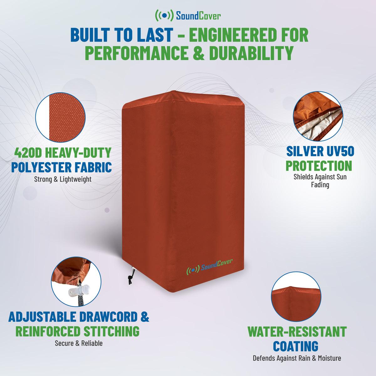 Brown 420D Over-The-Top PA/DJ Speaker Covers – UV50 Protection (4 Sizes)