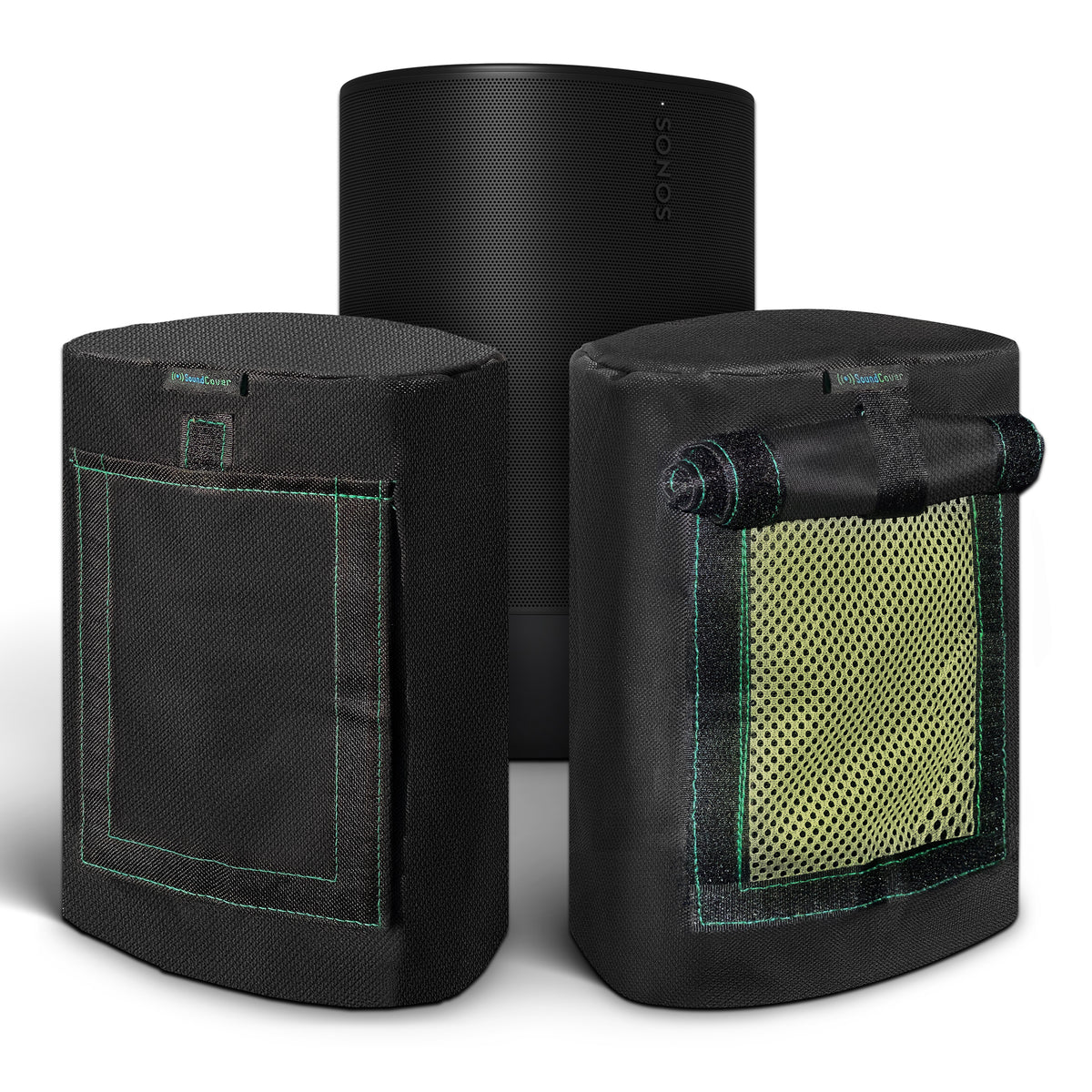 Custom 600D Cover for Sonos Move – Weatherproof with SoundFlap (Black/White)