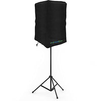 SoundCover Black Waterproof PA/DJ Speaker Covers – Heavy-Duty 420D Polyester with UV+50 Protection, Fits Most Portable and Mounted PA Speakers