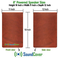 SoundCover Brown Waterproof PA/DJ Speaker Covers – Durable 420D Polyester with UV+50 Protection, Fits Most Portable and Mounted PA Speakers