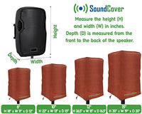 SoundCover Brown Waterproof PA/DJ Speaker Covers – Durable 420D Polyester with UV+50 Protection, Fits Most Portable and Mounted PA Speakers