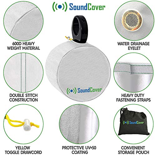 SoundCover Black or White Pair of Marine ATV Wake Tower Speaker Covers in Small Medium or Large Size.