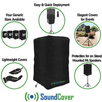 SoundCover Black Waterproof PA/DJ Speaker Covers – Heavy-Duty 420D Polyester with UV+50 Protection, Fits Most Portable and Mounted PA Speakers