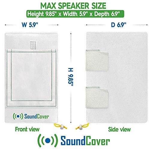 SoundCover Pair of 600D Heavy Outdoor Speaker Covers in White, Small,Compact, Medium and Large