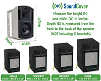 Black Waterproof 600D Outdoor Speaker Covers for C-Bracket Mounted Speakers – Multiple for Small, Medium, Large, and Compact Speakers