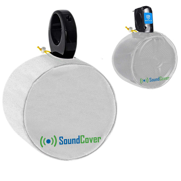 SoundCover Black or White Pair of Marine ATV Wake Tower Speaker Covers in Small Medium or Large Size.