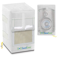 SoundCover Pair of 600D Heavy Outdoor Speaker Covers in White, Small,Compact, Medium and Large