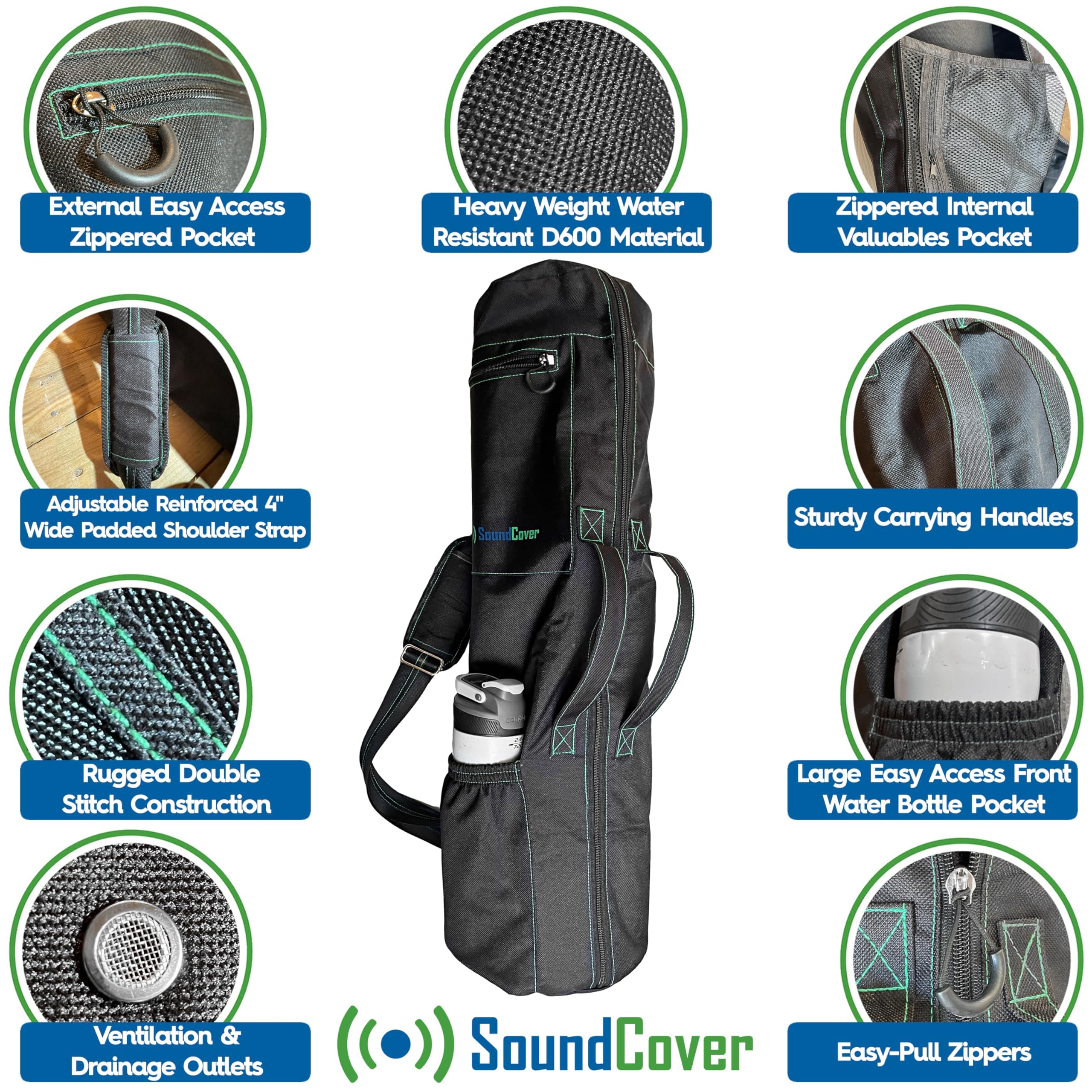 Rugged Outdoor Yoga Mat Bag – Full-Zip, 600D Waterproof Design