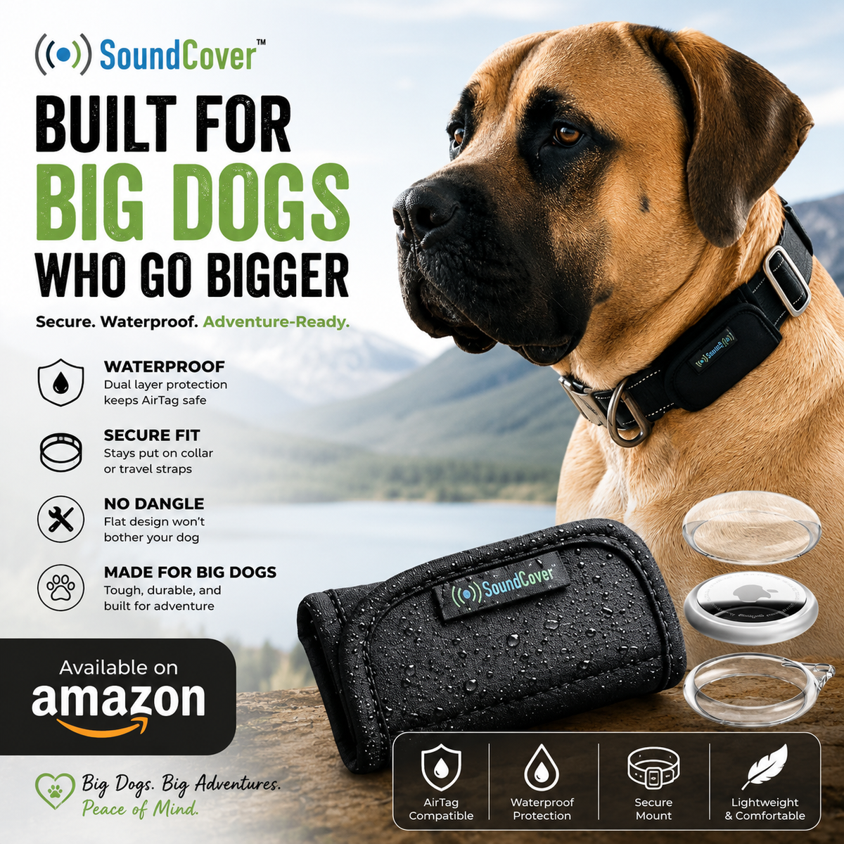 SoundCover SCAT80 AirTag Holder for Dog Collars