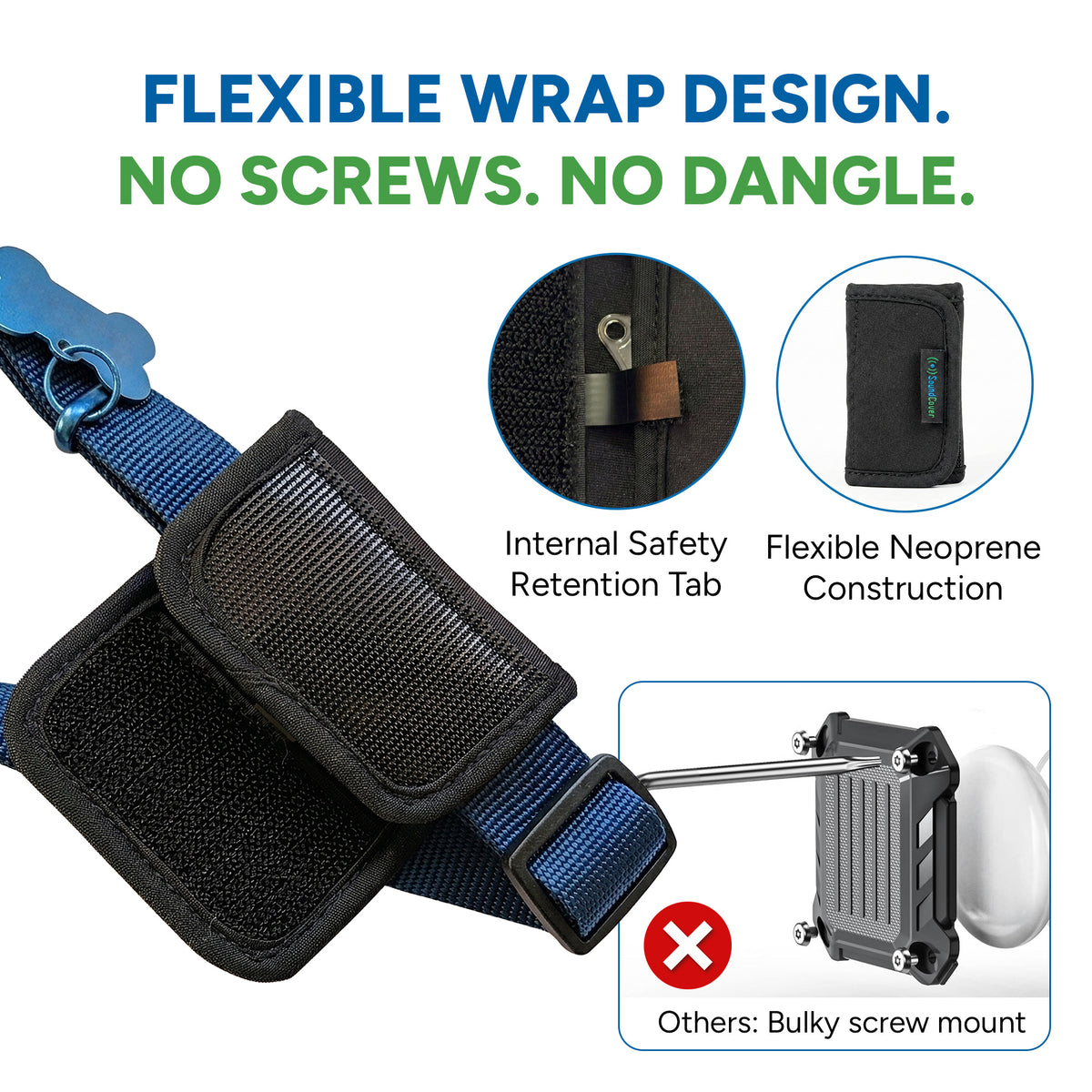 SoundCover SCAT80 AirTag Holder for Dog Collars