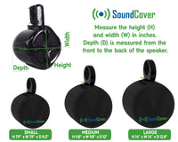 SoundCover Black or White Pair of Marine ATV Wake Tower Speaker Covers in Small Medium or Large Size.