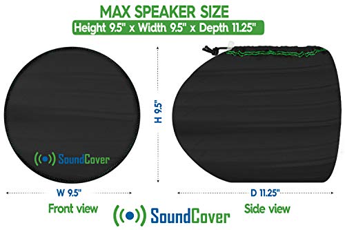 Medium Boat Speaker Covers for 6.5" Round or 6X9 Inch Oval Marine ATV Wakeboard Tower Pod Speakers – Speaker Bags fit Boss Audio, MCM Custom Audio, Rockville Marine Speakers - Sold in Pairs