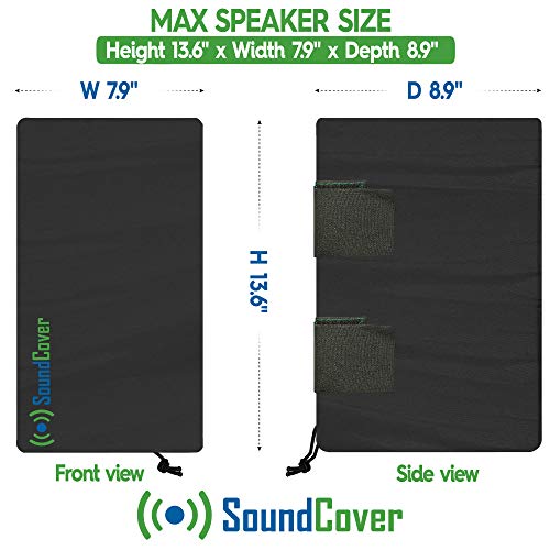 2 Medium Outdoor Speaker Covers Water Resisant & UV +50 Protection - Fits Yamaha AW294, Def. Tech. AW 5500, Polk Atrium 6, Yamaha AW350 & Bose 251 - MAX Speaker: H 13.6" X W 7.9" X D 8.9"