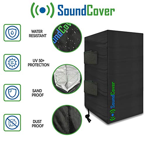 2 Medium Outdoor Speaker Covers Water Resisant & UV +50 Protection - Fits Yamaha AW294, Def. Tech. AW 5500, Polk Atrium 6, Yamaha AW350 & Bose 251 - MAX Speaker: H 13.6" X W 7.9" X D 8.9"