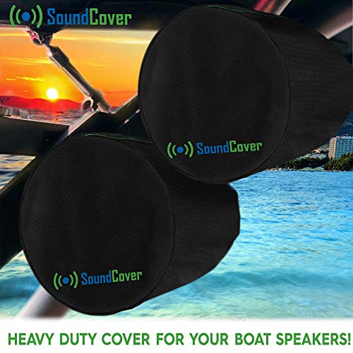 Large Heavy Duty Marine Speaker Covers for Round 8" Boat ATV Wakeboard Tower Pod Speakers…
