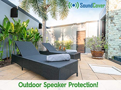 Two Small Outdoor Speaker Covers for C-Bracket Mounted Speakers - Cover Size: Height 9.85" X Width 5.9" X Depth 6.9" - Fits Yamaha NS-AW194, Klipsch AW-400, Polk Atrium 4 & Dual Electronics