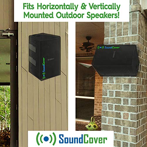 2 Compact Outdoor Speaker Covers Water Resisant & UV +50 Protection - Fits Klipsch Kho-7, Polk Atrium 5, Herdio 5.25" & Pyle 5.25 - MAX Speaker: H 10.4" X W 6.7" X D 8.3"