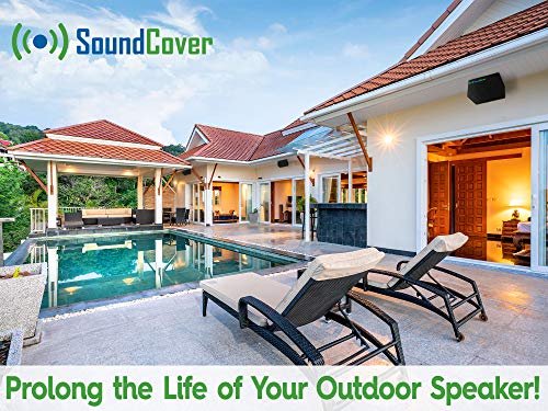 2 Medium Outdoor Speaker Covers Water Resisant & UV +50 Protection - Fits Yamaha AW294, Def. Tech. AW 5500, Polk Atrium 6, Yamaha AW350 & Bose 251 - MAX Speaker: H 13.6" X W 7.9" X D 8.9"