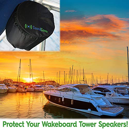 Large 8" Marine Boat Protective Speaker Covers - Wakeboard Tower Pod Speakers fits BOSS Audio MRWT8, Rockville RWB80 and MCM Custom Audio 60-10030